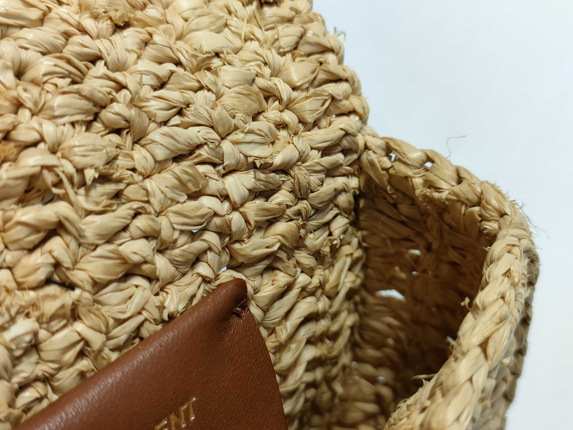 SAINT LAURENT Unused Mini Raffia Shoulder Bag