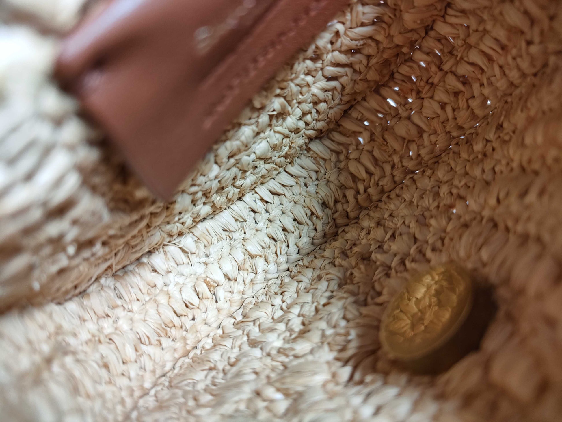 SAINT LAURENT Unused Mini Raffia Shoulder Bag