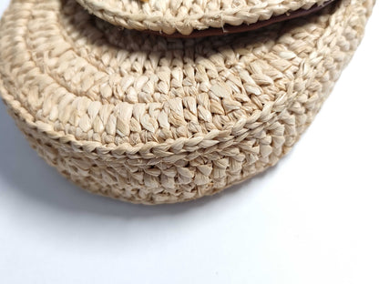 SAINT LAURENT Unused Mini Raffia Shoulder Bag
