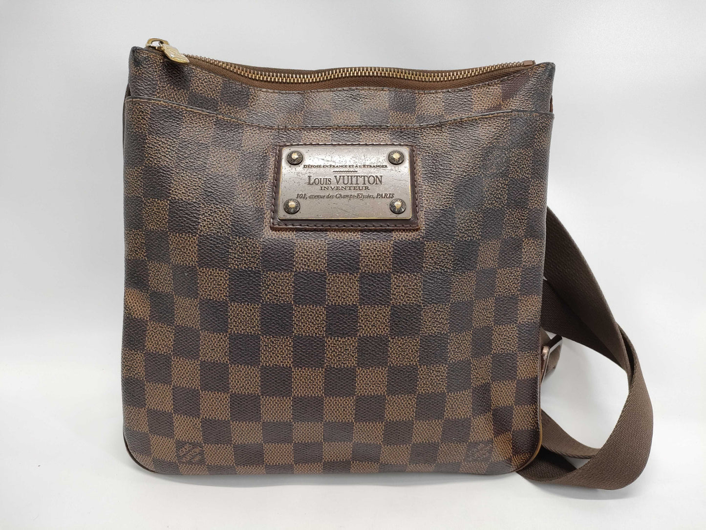 LOUIS VUITTON Damier Pochette Plat Brooklyn N41100 MI0152 Brown Shoulder Bag