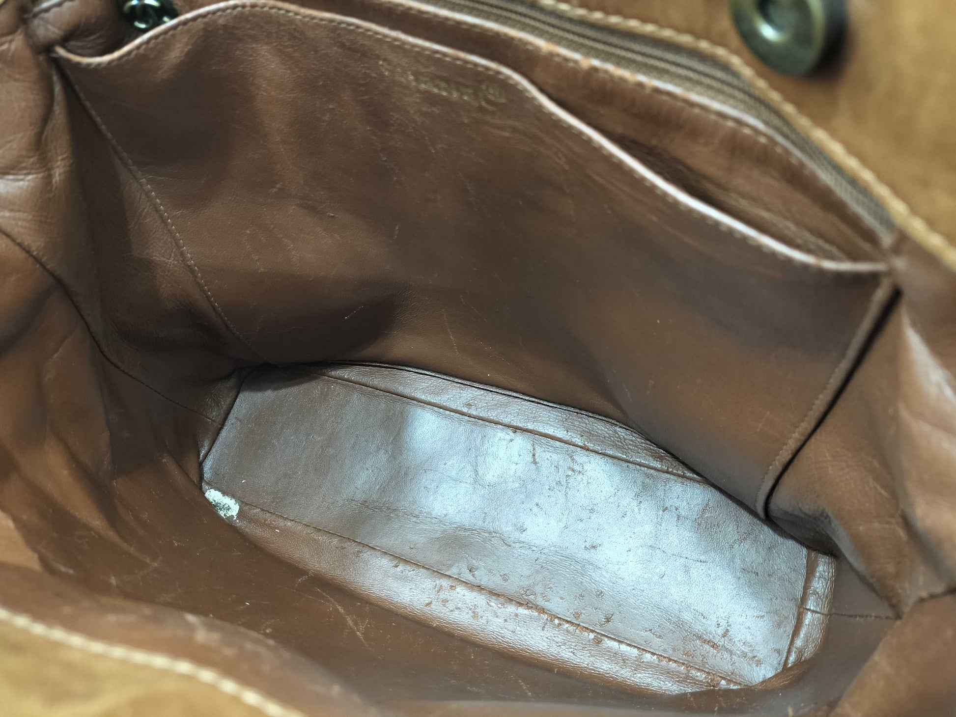 CHANEL Lamb Matelasse Tortoiseshell Chain Tote Bag with Seal