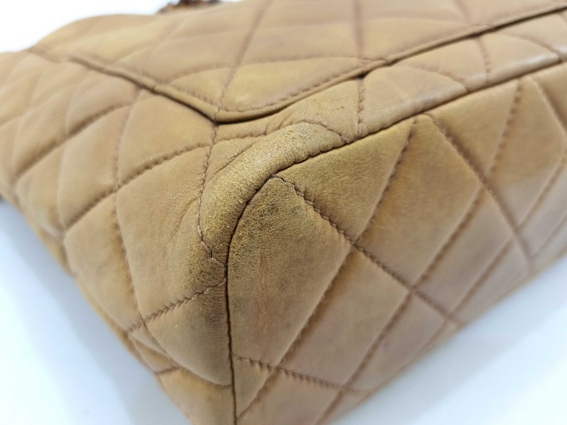 CHANEL Lamb Matelasse Tortoiseshell Chain Tote Bag with Seal