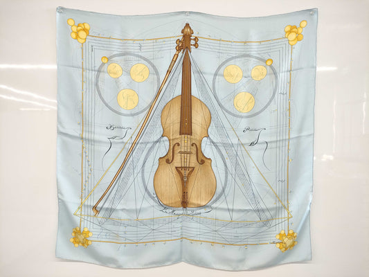 HERMES Carré 90 with tag, Violin, La Musique des spheres, Music of the Spheres, Scarf