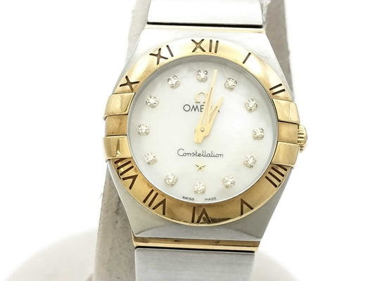 OMEGA Brushed 123.20.24.60.55.002 92537474 Quartz Shell Dial Women's Watch