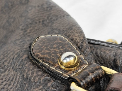 GUCCI GUCCI Horsebit Leather Handbag Brown with Strap Shoulder Bag
