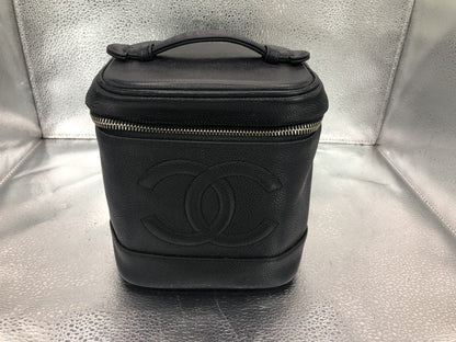 CHANEL Coco Mark Vertical Vanity Bag A01998 Caviar Skin Black Vanity Bag