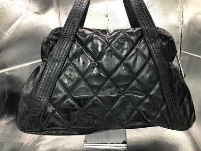 CHANEL Coco Mark Handbag with Serial Seal 13528476 Patent Leather Black Handbag