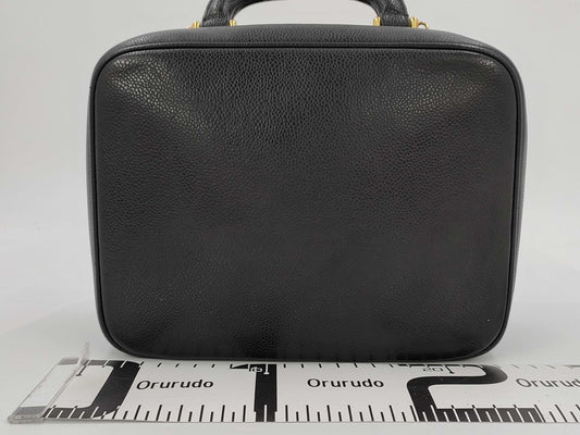 CHANEL Coco Mark 2-way Caviar Skin Hand/Shoulder Vanity Bag 4502965 Handbag
