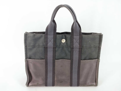 HERMES Foul Tou Foul Tou PM Half Leather Black Tote Bag