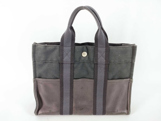HERMES Foul Tou Foul Tou PM Half Leather Black Tote Bag