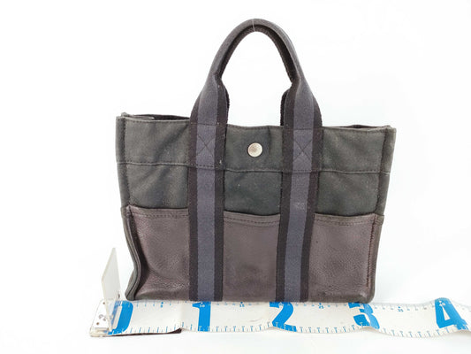 HERMES Foul Tou Foul Tou PM Half Leather Black Tote Bag