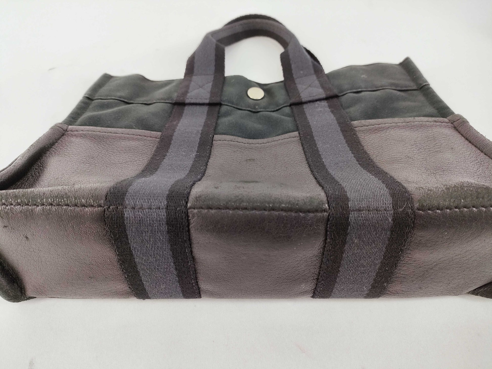 HERMES Foul Tou Foul Tou PM Half Leather Black Tote Bag