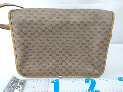 GUCCI 001116 Micro GG Shoulder Bag in GG Supreme Canvas, Camel