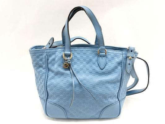 GUCCI Guccissima Gucci 449241 Handbag Shoulder Bag 2-way Shima Blue Handbag