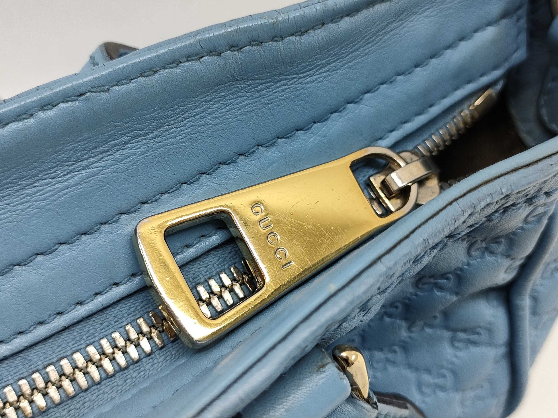 GUCCI Guccissima Gucci 449241 Handbag Shoulder Bag 2-way Shima Blue Handbag