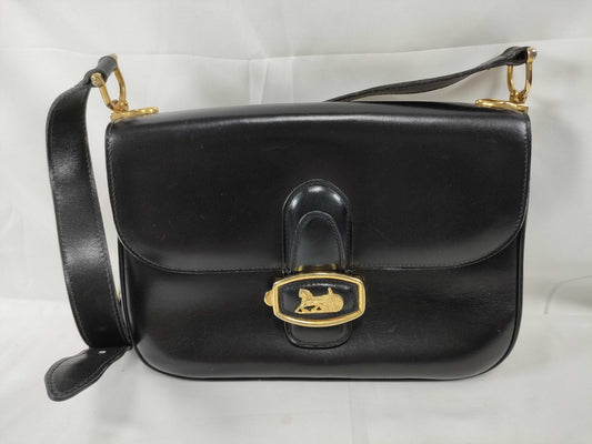 CELINE Shoulder Bag Leather Black Shoulder Bag