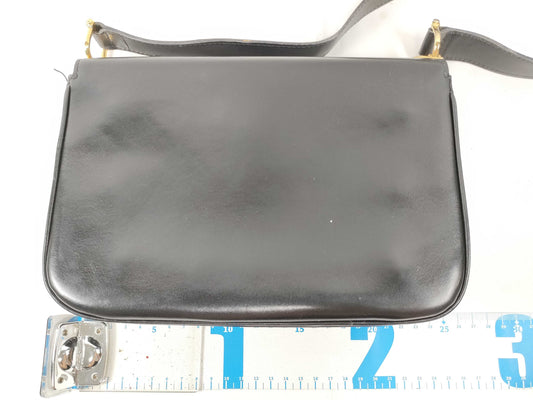 CELINE Shoulder Bag Leather Black Shoulder Bag