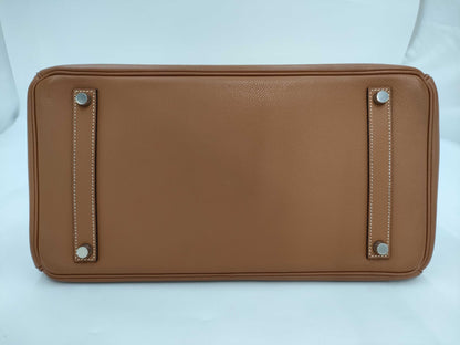 HERMES HERMES Birkin 35 Brown with Silver Hardware Handbag