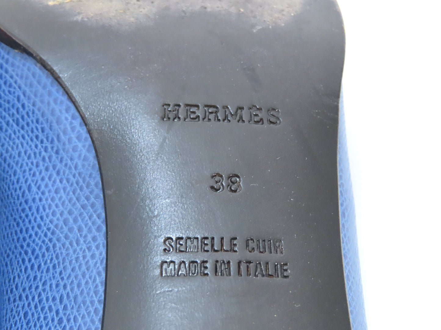 HERMES shoes blue pumps