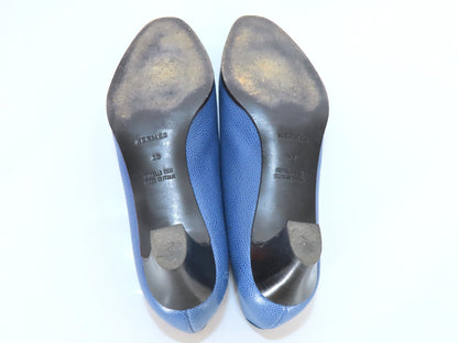 HERMES shoes blue pumps