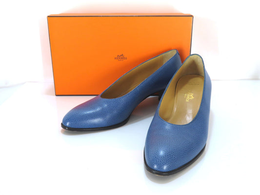 HERMES shoes blue pumps