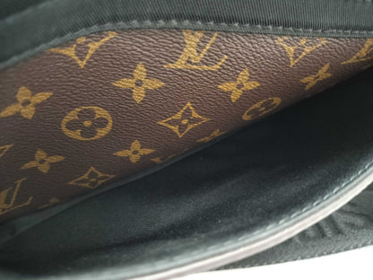LOUIS VUITTON M45806 Monogram Macassar S-Lock Shoulder Bag, Brown, RFID Enabled