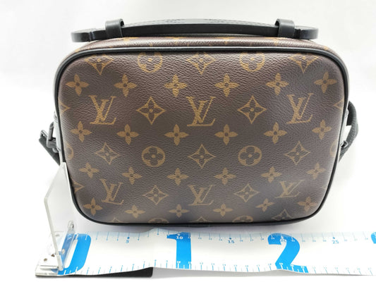LOUIS VUITTON M45806 Monogram Macassar S-Lock Shoulder Bag, Brown, RFID Enabled