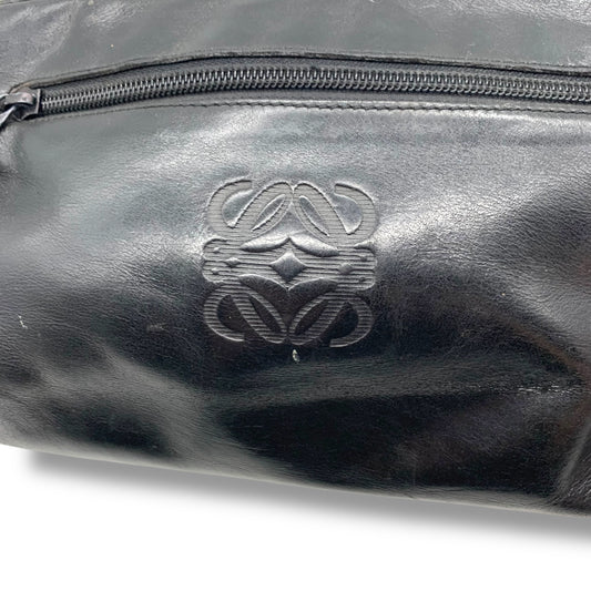 LOEWE Leather Anagram Clutch Bag Black Second Bag