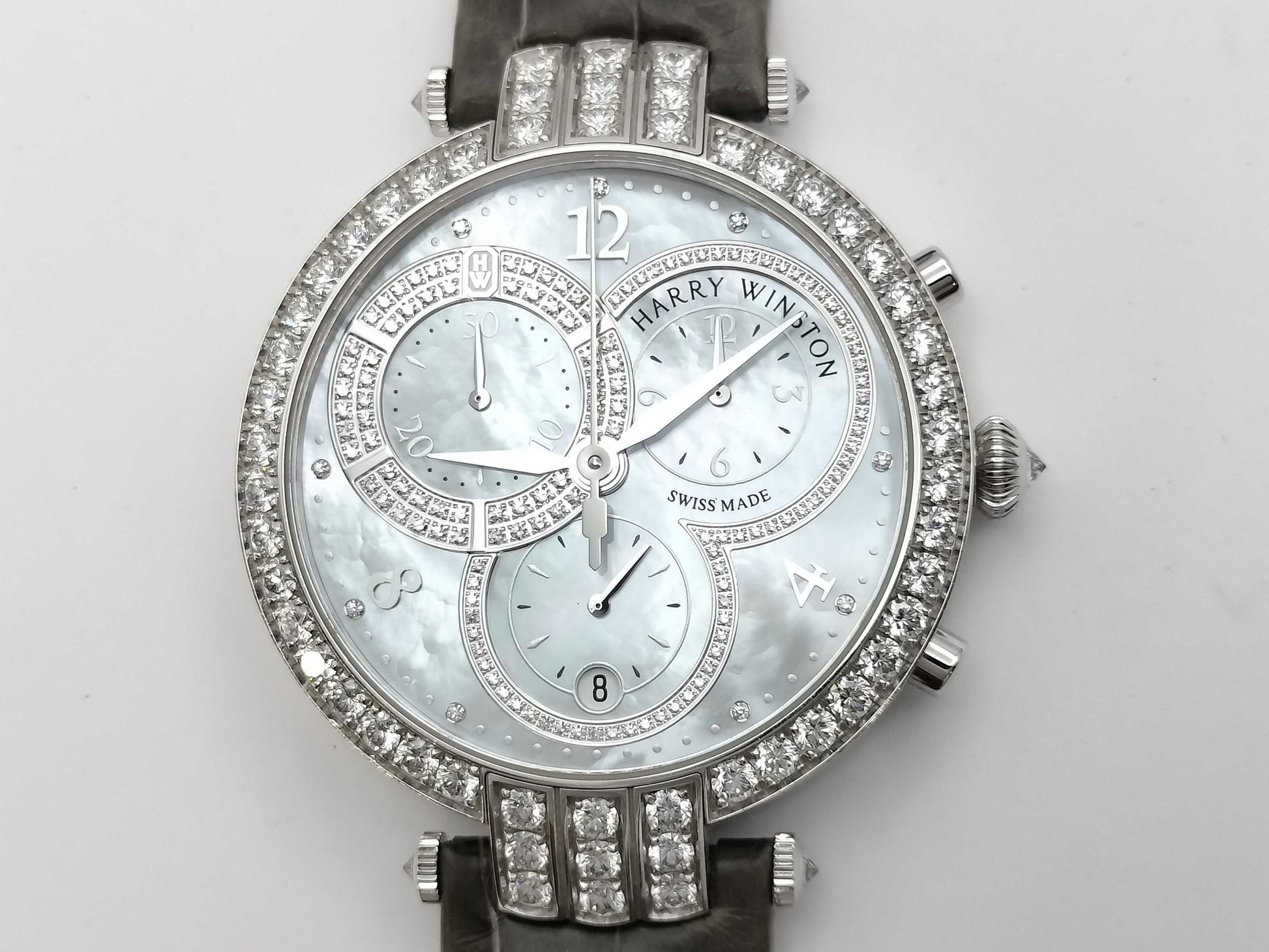 HARRY WINSTON Premiere PRNQCH40WW001 070925 Quartz K18 Shell Dial Men's Watch