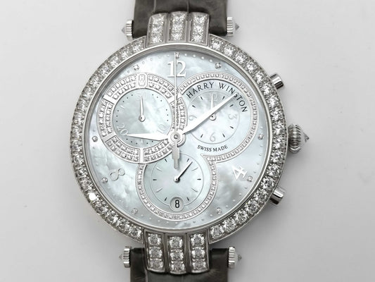 HARRY WINSTON Premiere PRNQCH40WW001 070925 Quartz K18 Shell Dial Men's Watch