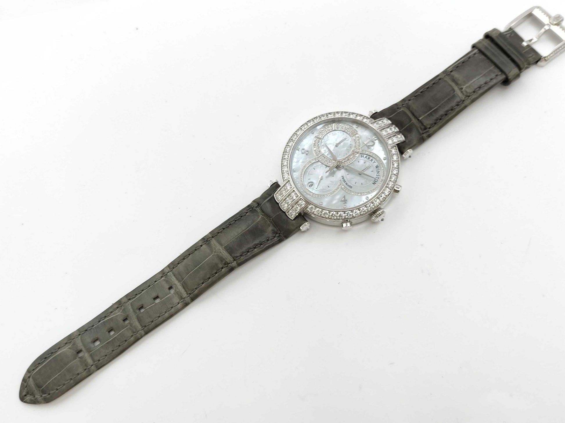 HARRY WINSTON Premiere PRNQCH40WW001 070925 Quartz K18 Shell Dial Men's Watch