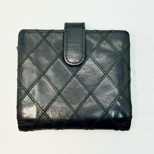 CHANEL Bicolor Lambskin Compact Wallet, Black, 13217767
