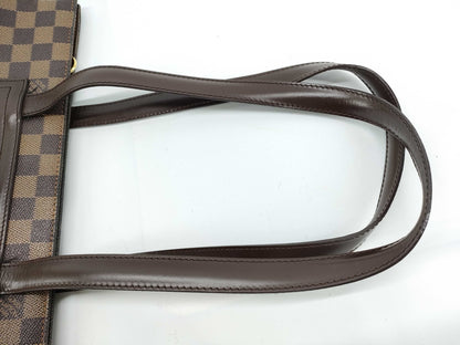 LOUIS VUITTON N51123 Damier Parioli PM Tote Bag, Brown Leather, Damier N51123/AR1002