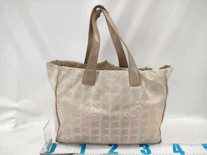 CHANEL New Travel Line Nylon and Leather Tote Bag, Beige with Gold Hardware, 8713604, Handbag