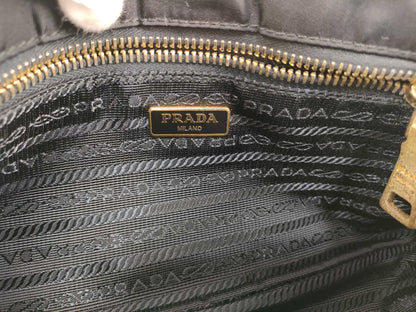 PRADA FR - Prada Shoulder bag Black Nylon Gold metal fittings Shoulder bag