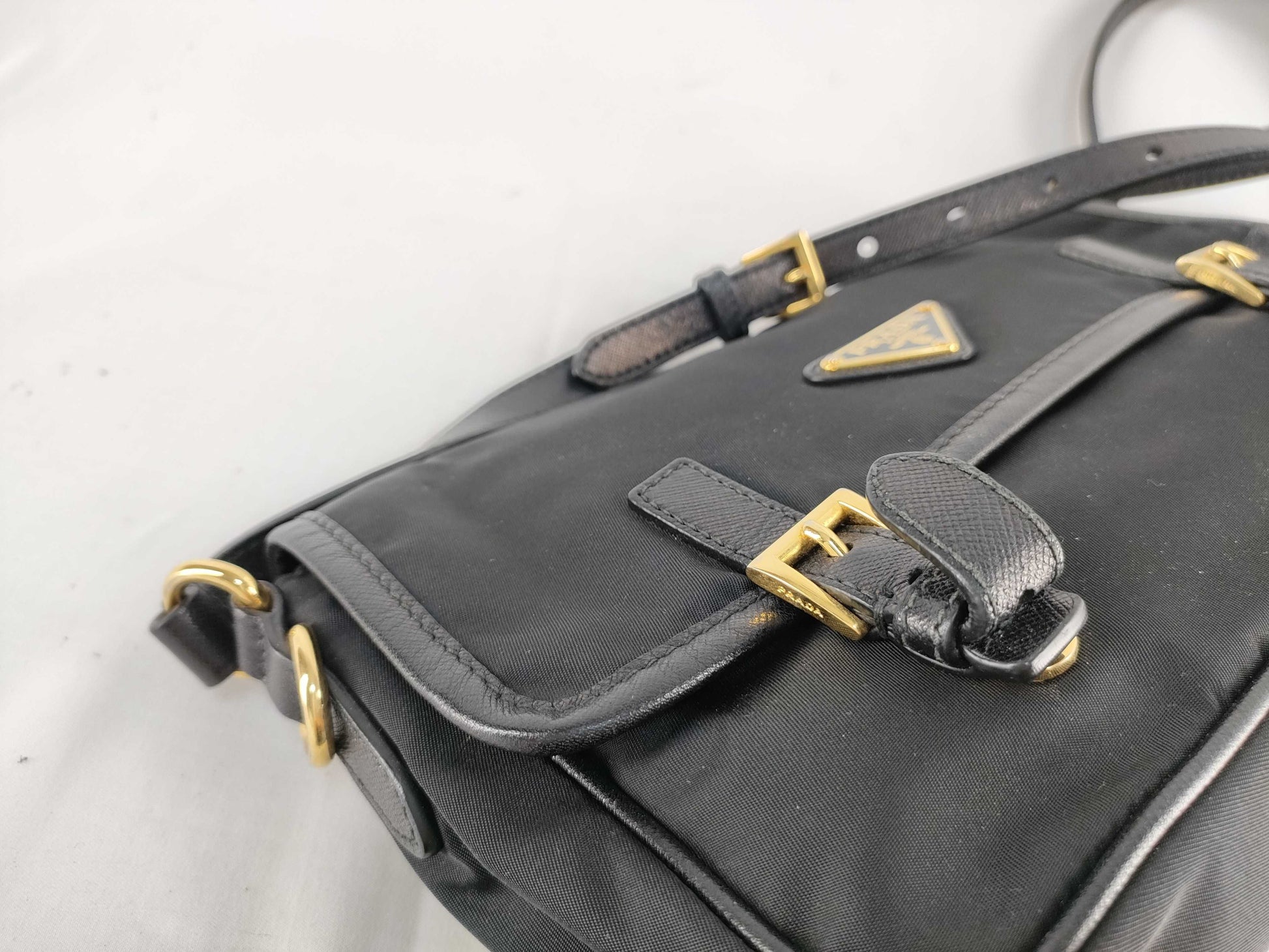 PRADA FR - Prada Shoulder bag Black Nylon Gold metal fittings Shoulder bag