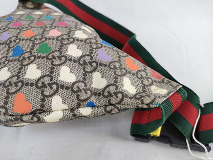 GUCCI QT - Gucci GG Supreme Monogram Hearts Belt Bag Beige Ebony Multicolor Freesia Waist Bag