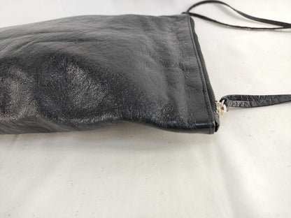 BALENCIAGA KR - Balenciaga 362967 Black Leather Classic Motor Clutch Bag