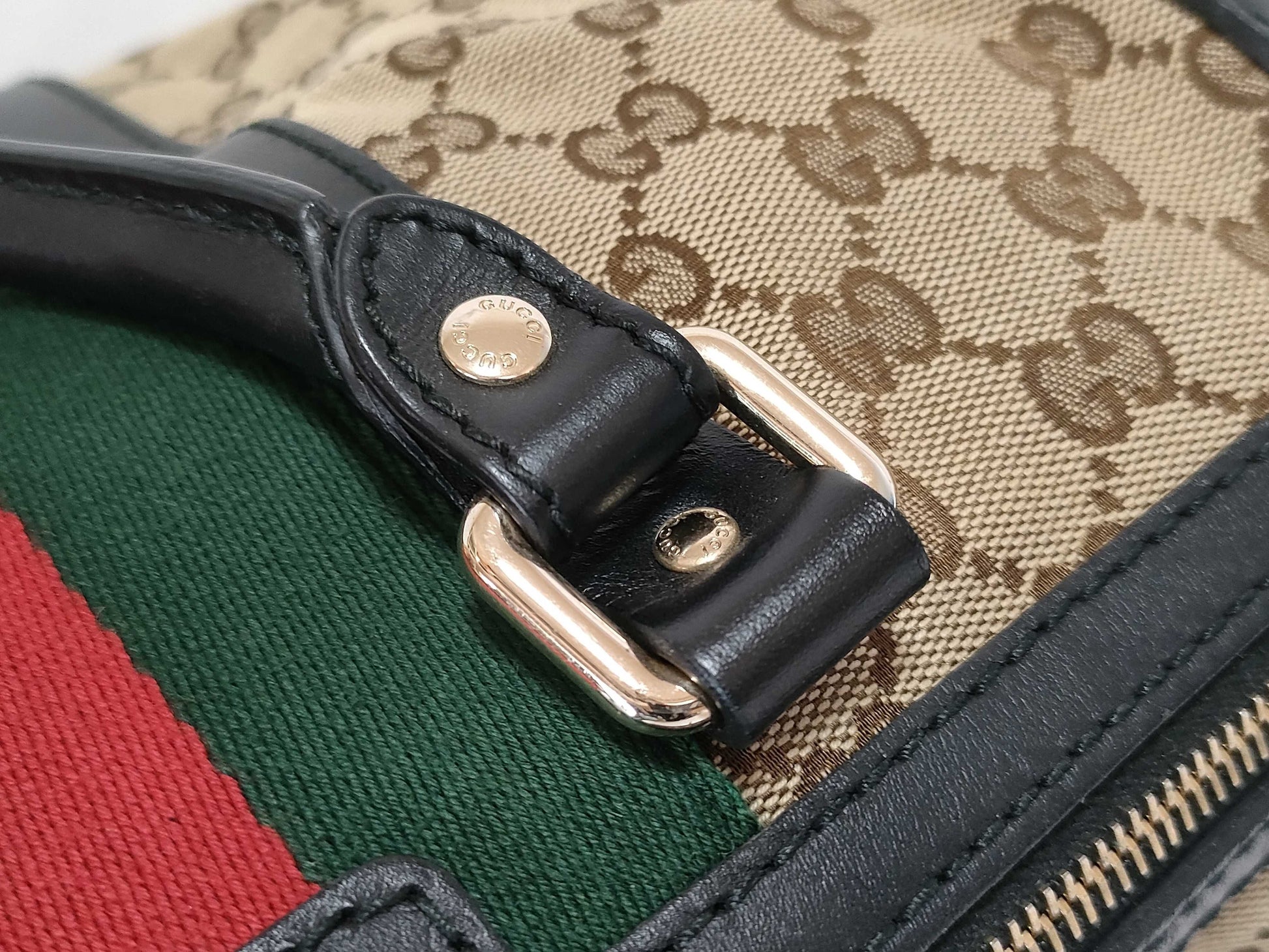 GUCCI GG Canvas ID - Gucci GG Canvas Beige x Brown 2-Way Handbag Canvas x Leather 247205 Handbag