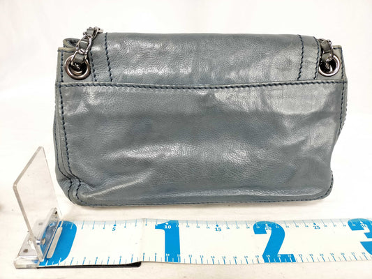 PRADA Prada Mocha Leather Chain Shoulder Bag Blue Shoulder Bag