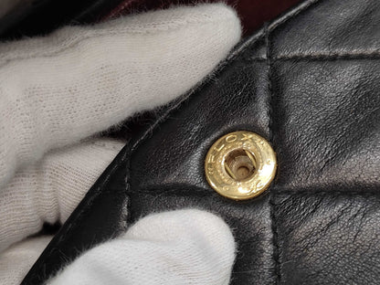 CHANEL Matelasse Double Flap Double Chain Lambskin Shoulder Bag with Gold Hardware and Serial Seal
