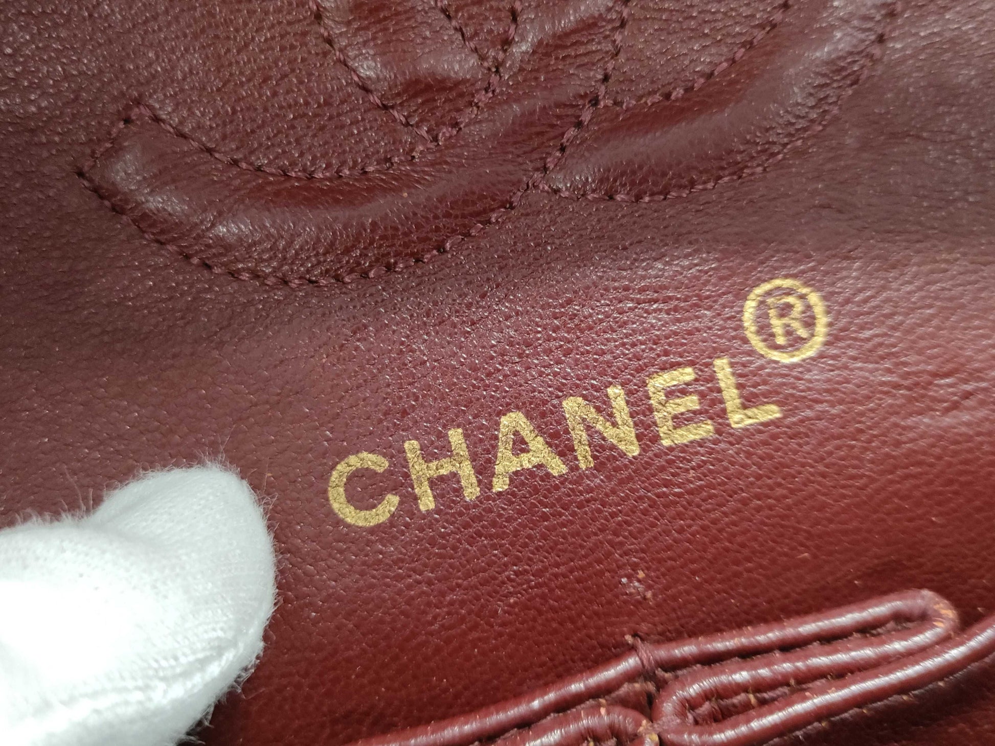 CHANEL Matelasse Double Flap Double Chain Lambskin Shoulder Bag with Gold Hardware and Serial Seal