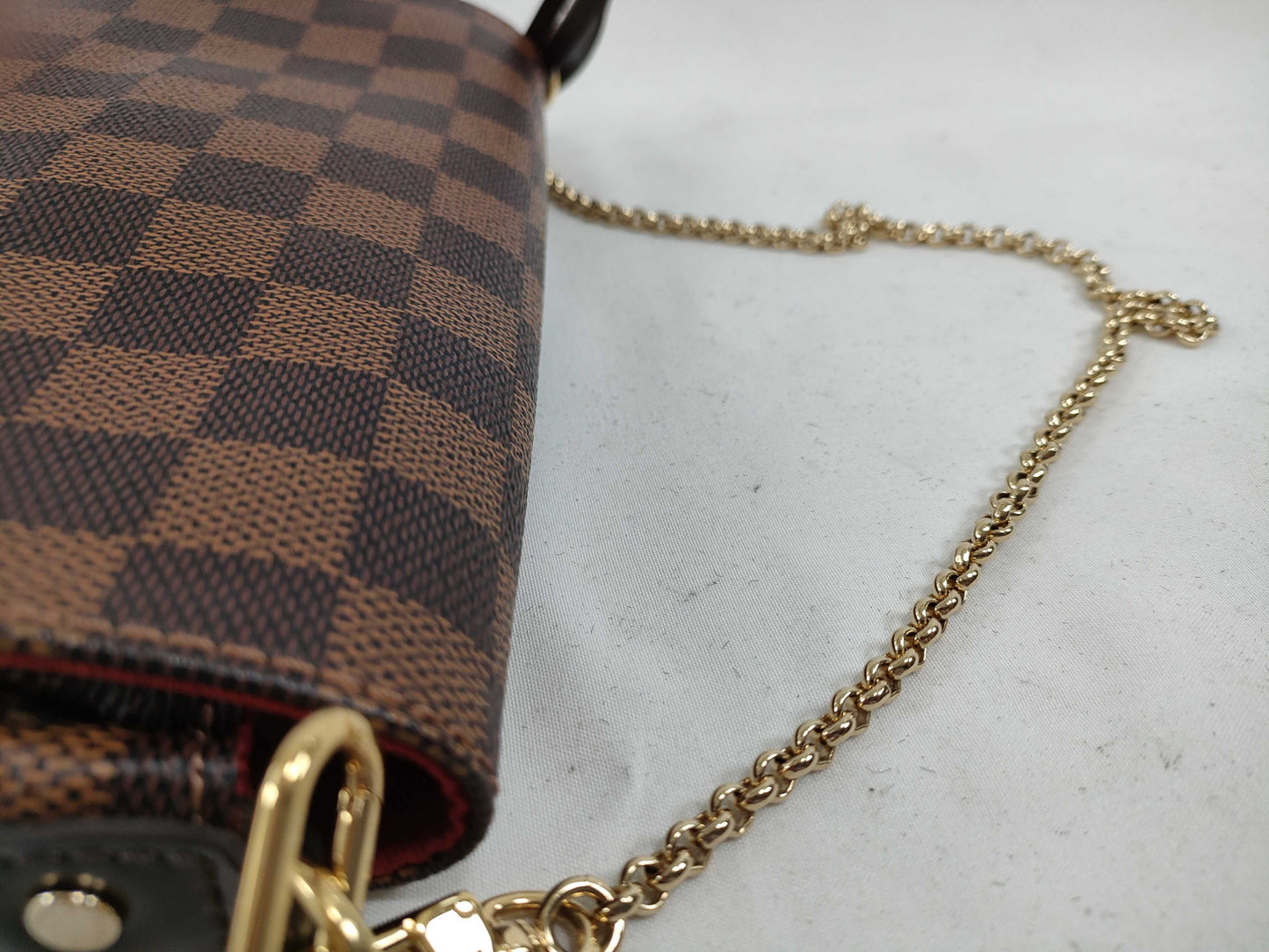 LOUIS VUITTON N 41276 Damier LOUIS VUITTON Favorite PM Damier 2-Way Shoulder Bag Chain Clutch Bag N41276 Shoulder Bag