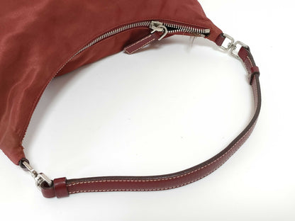 PRADA Nylon Triangle Logo Accessory Pouch Handbag