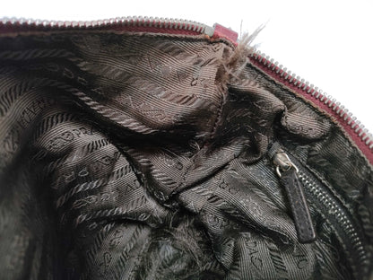 PRADA Nylon Triangle Logo Accessory Pouch Handbag