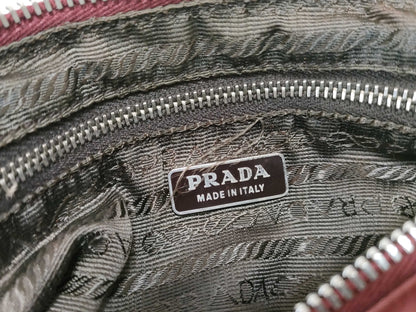 PRADA Nylon Triangle Logo Accessory Pouch Handbag