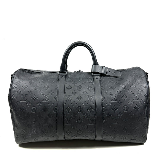 LOUIS VUITTON Boston Bag M44810 2024 Monogram Shadow Keepall Bandouliere 50 Boston Bag