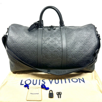 LOUIS VUITTON Boston Bag M44810 2024 Monogram Shadow Keepall Bandouliere 50 Boston Bag