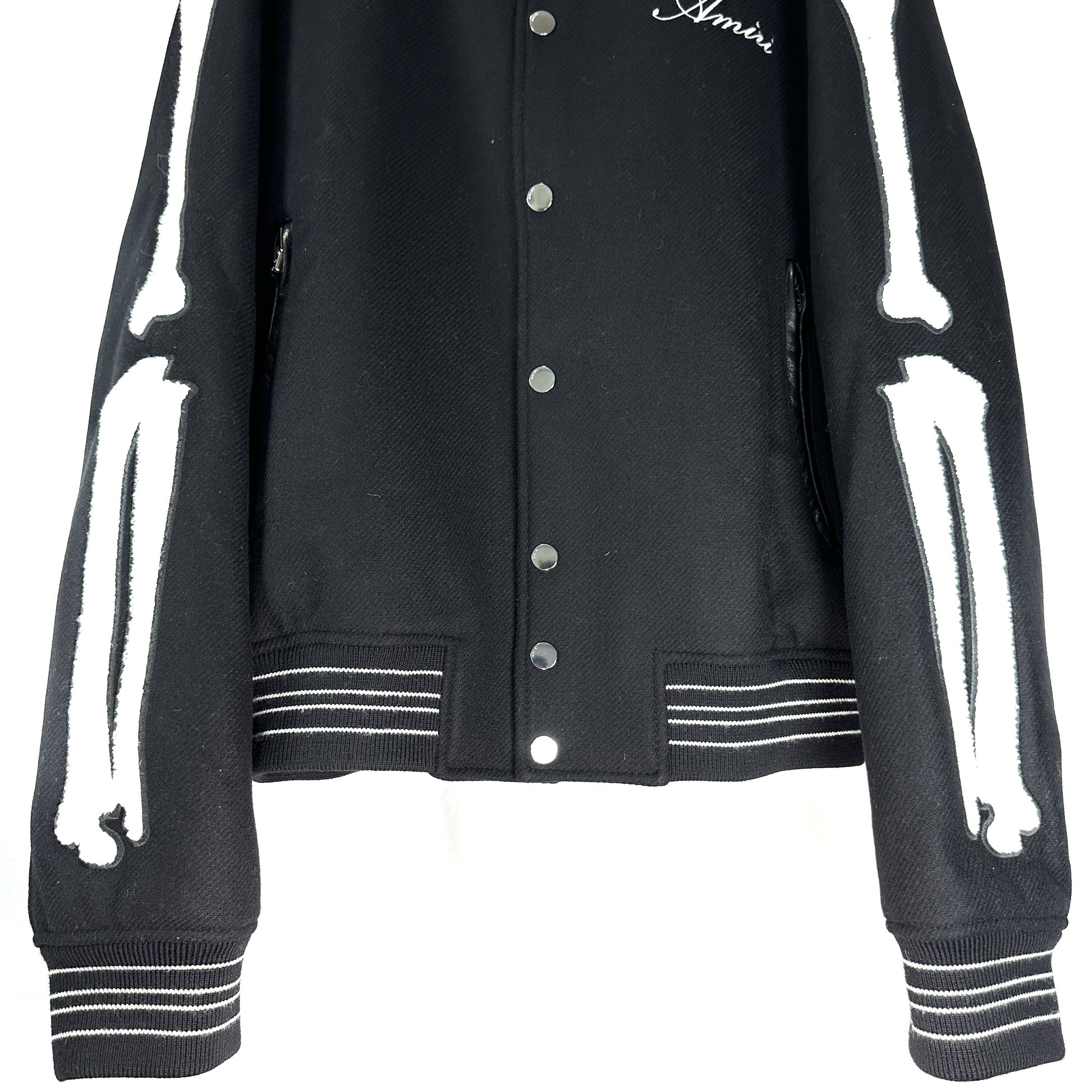 AMIRI BONES VARSITY JACKET Bone Varsity Wool Blouson Jacket 54 Jacket