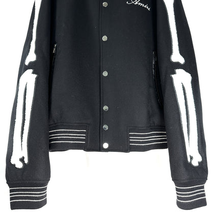 AMIRI BONES VARSITY JACKET Bone Varsity Wool Blouson Jacket 54 Jacket